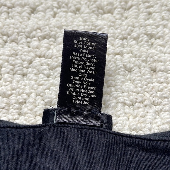 Ann Taylor Black Sheer Panel Top Size XS - Picture 7 of 10